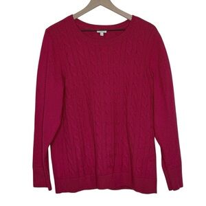 Talbots Cable Knit Pullover Sweater Red Size 2X Classic Preppy Academia